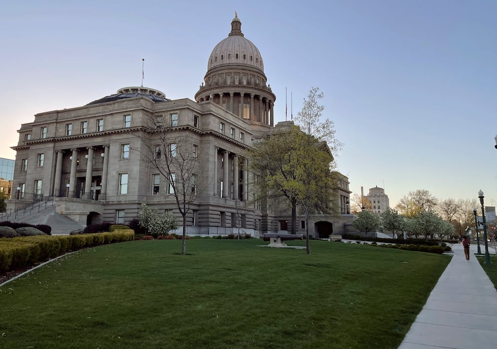 The Idaho Statehouse is seen at sunrise on April 20, 2021, in Boise, Idaho.