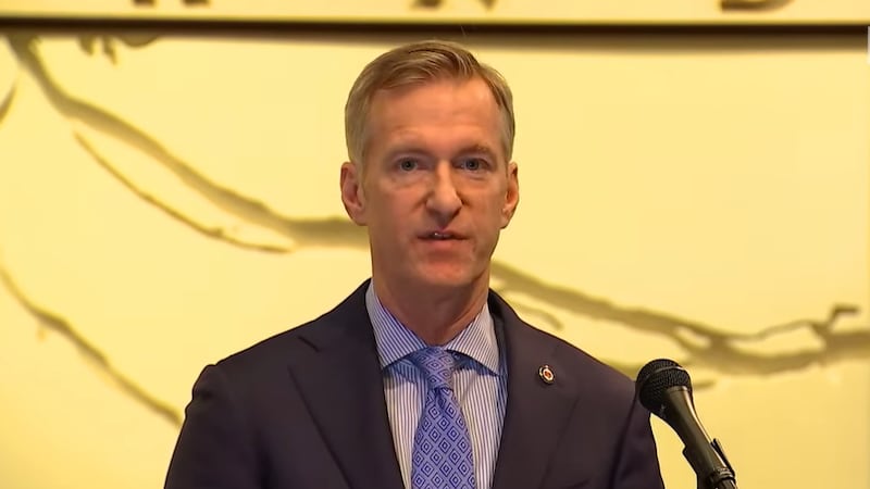 Portland Mayor Ted Wheeler announces new homeless shelters on Thurs. March 9, 2023.
