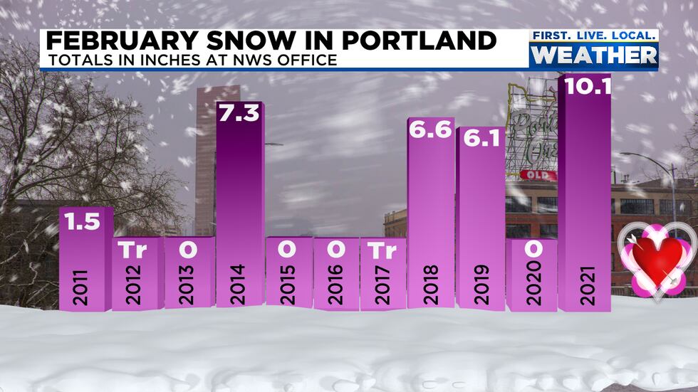 February Snowfall in Portland