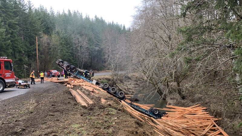 Log truck driver dies in crash on Scappoose-Vernonia Highway