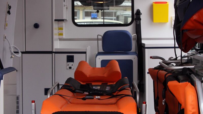 FILE - Inside an ambulance