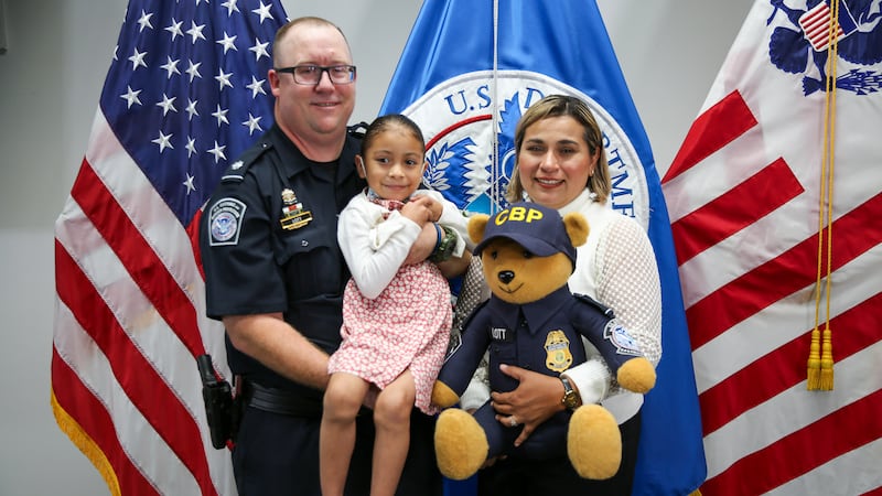 Officer J. Lott was reunited with a baby girl he delivered and rescued in December 2016.